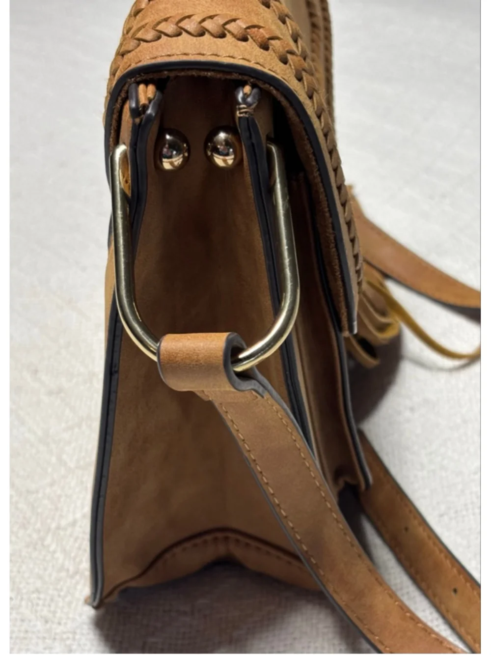 EUC Franco Sarto Western Equestrian Boho Tan Faux Leather 